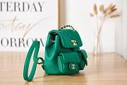 Chanel Small Backpack Grained Shiny Calfskin & Gold-Tone Metal Green - 2