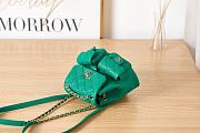Chanel Small Backpack Grained Shiny Calfskin & Gold-Tone Metal Green - 6