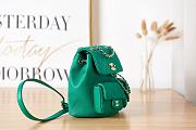 Chanel Backpack Grained Shiny Calfskin & Gold-Tone Metal Green 21x20x12 cm - 4