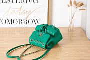 Chanel Backpack Grained Shiny Calfskin & Gold-Tone Metal Green 21x20x12 cm - 3