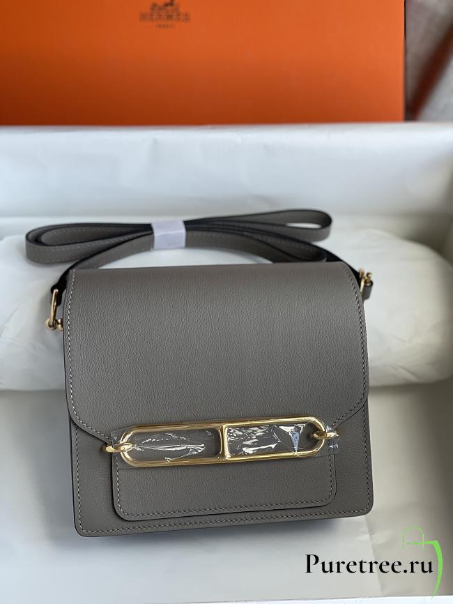 Hermes Roulis Mini Bag Grey & Golden Hardware size 19cm - 1