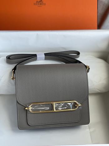 Hermes Roulis Mini Bag Grey & Golden Hardware size 19cm
