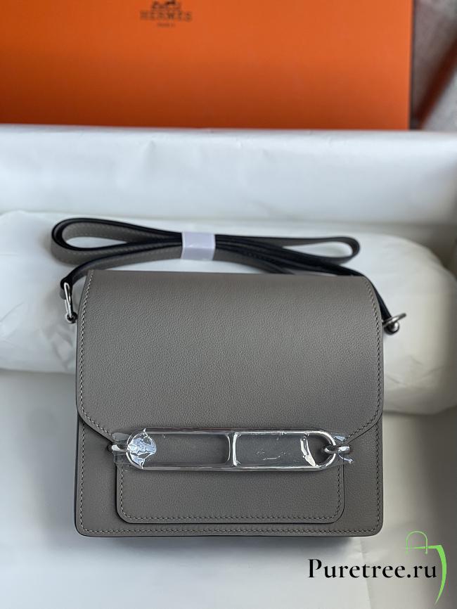 Hermes Roulis Mini Bag Grey & Silver Hardware size 19cm - 1