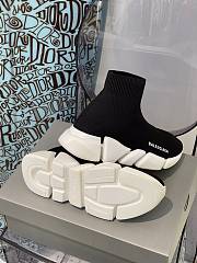 Balenciaga Speed 2.0 Recycled Knit Trainers With Transparent Sole In Black/White - 4