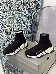 Balenciaga Speed Recycled Knit Trainers In Black/White - 5