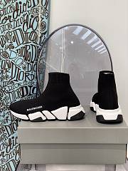 Balenciaga Speed Recycled Knit Trainers In Black/White - 6