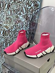 Balenciaga Speed 2.0 Clear Sole Recycled Knit Trainers Pink/White/Black - 3