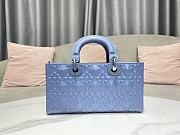 DIOR Lady D-Joy Bag Cloud Blue Calfskin Diamond Motif - 26 x 13.5 x 5cm - 4