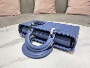 DIOR Lady D-Joy Bag Cloud Blue Calfskin Diamond Motif - 26 x 13.5 x 5cm - 3