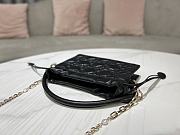Lady Dior Top Handle Drawstring Mini Bag Black 19x13x5 cm - 3