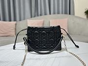 Lady Dior Top Handle Drawstring Mini Bag Black 19x13x5 cm - 4