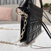 Lady Dior Top Handle Drawstring Mini Bag Black 19x13x5 cm - 5