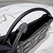 Lady Dior Top Handle Drawstring Mini Bag Black 19x13x5 cm - 6