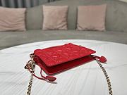Lady Dior Top Handle Drawstring Mini Bag Scarlet Red 19x13x5 cm - 6