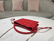 Lady Dior Top Handle Drawstring Mini Bag Scarlet Red 19x13x5 cm - 5
