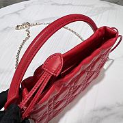 Lady Dior Top Handle Drawstring Mini Bag Scarlet Red 19x13x5 cm - 3