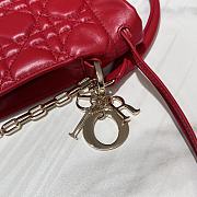 Lady Dior Top Handle Drawstring Mini Bag Scarlet Red 19x13x5 cm - 2