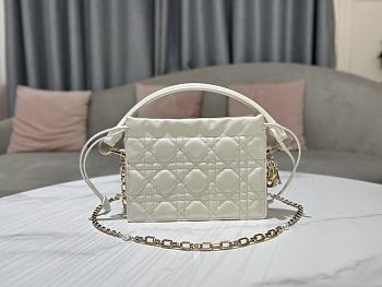 Lady Dior Top Handle Drawstring Mini Bag Latte 19x13x5 cm
