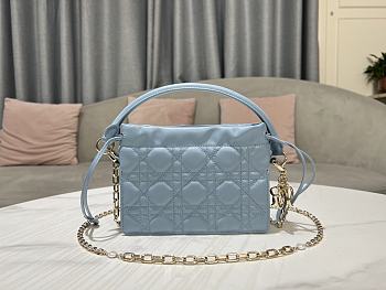 Lady Dior Top Handle Drawstring Mini Bag Cloud Blue 19x13x5 cm