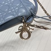 Lady Dior Top Handle Drawstring Mini Bag Cloud Blue 19x13x5 cm - 2