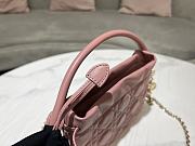 Lady Dior Top Handle Drawstring Mini Bag Pink 19x13x5 cm - 4
