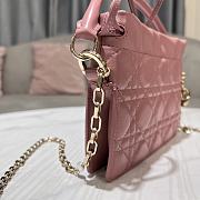 Lady Dior Top Handle Drawstring Mini Bag Pink 19x13x5 cm - 3