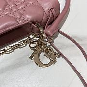 Lady Dior Top Handle Drawstring Mini Bag Pink 19x13x5 cm - 2