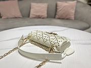 Christian Dior Dioraddict Flap Bag Cannage Studded Leather White  - 6