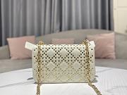 Christian Dior Dioraddict Flap Bag Cannage Studded Leather White  - 4
