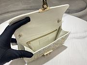 Christian Dior Dioraddict Flap Bag Cannage Studded Leather White  - 3
