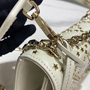 Christian Dior Dioraddict Flap Bag Cannage Studded Leather White  - 2