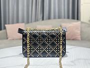 Christian Dior Dioraddict Flap Bag Cannage Studded Leather Black - 3
