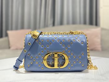 Dior Caro Small Bag Cloud Blue Lucky Star Cannage Lambskin size 20x12x7 cm