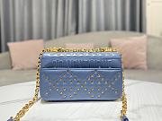 Dior Caro Small Bag Cloud Blue Lucky Star Cannage Lambskin size 20x12x7 cm - 6