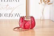 Chanel Clutch With Chain Red Lambskin & Shiny Light Gold Metal - 4