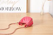 Chanel Clutch With Chain Red Lambskin & Shiny Light Gold Metal - 5