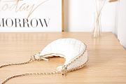 Chanel Small Hobo Bag White Lambskin & Shiny Light Gold Metal - 5