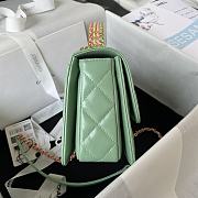 Chanel Mini Flap Bag With Top Handle Mint Green Lambskin 20x14x7.5 cm - 2
