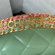 Chanel Mini Flap Bag With Top Handle Mint Green Lambskin 20x14x7.5 cm - 5