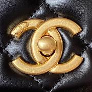 Chanel Small Flap Bag With Top Handle Black Lambskin 22x16x9 cm - 3