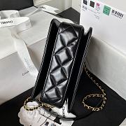 Chanel Mini Flap Bag With Top Handle Black Lambskin 20x14x7.5 cm - 5