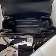Chanel Mini Flap Bag With Top Handle Black Lambskin 20x14x7.5 cm - 4