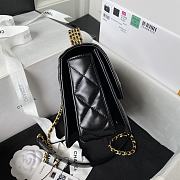 Chanel Mini Flap Bag With Top Handle Black Lambskin 20x14x7.5 cm - 2