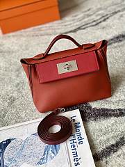 Hermes 24/24 - 21 Bag Red Evercolor & Swift Calfskin size 21x13x7 cm - 1