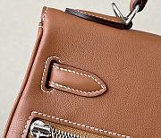 Hermes Kelly Lakis Bag Brown Swift Leather Silver Hardware 32x23x10.5 cm - 2