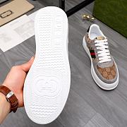 Gucci Screener Sneaker Beige/Ebony GG Supreme Canvas & Gray Leather - 6