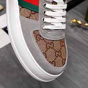 Gucci Screener Sneaker Beige/Ebony GG Supreme Canvas & Gray Leather - 5