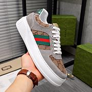 Gucci Screener Sneaker Beige/Ebony GG Supreme Canvas & Gray Leather - 2