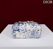 Dior Mini Lady Bag White/Blue Bead-Embroidered Jardin D'hiver Motif - 6