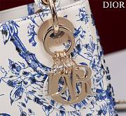 Dior Mini Lady Bag White/Blue Bead-Embroidered Jardin D'hiver Motif - 2